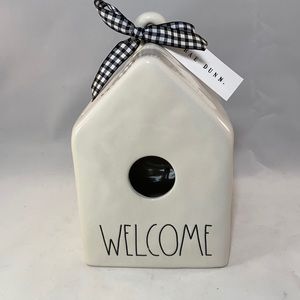 Rae Dunn Magenta NWT Welcome Ceramic Birdhouse 8.5” Tall